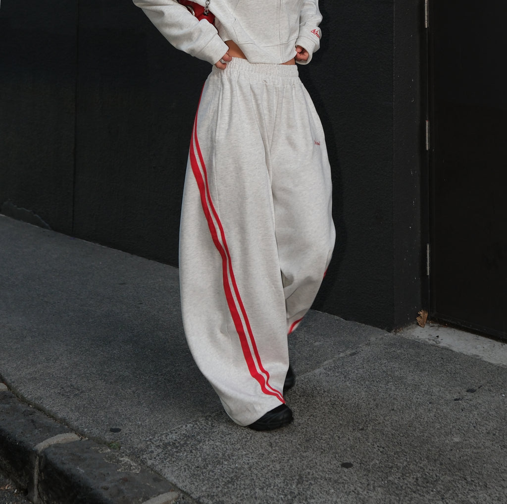 Barrel Trackpant Grey/Red