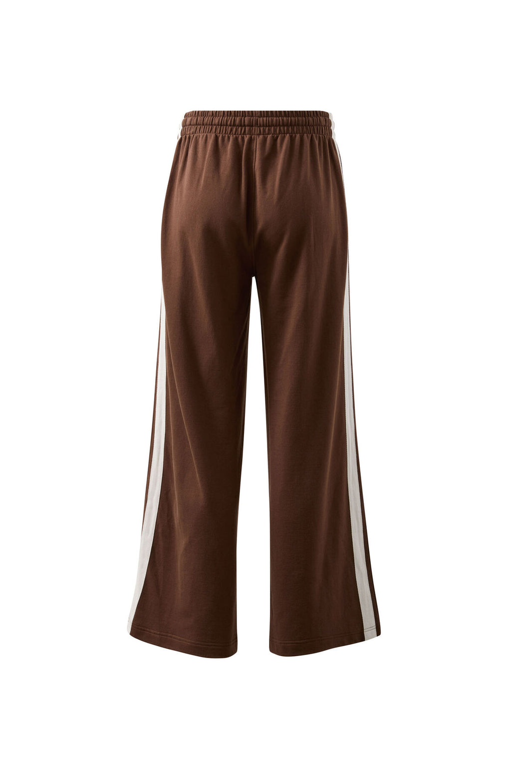 Gigi Wide Leg Terry Trackpant | Choc Side Stripe