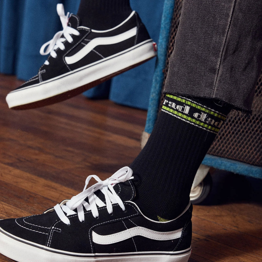 Rad Dad Organic Cotton Crew Socks | Black & Lime