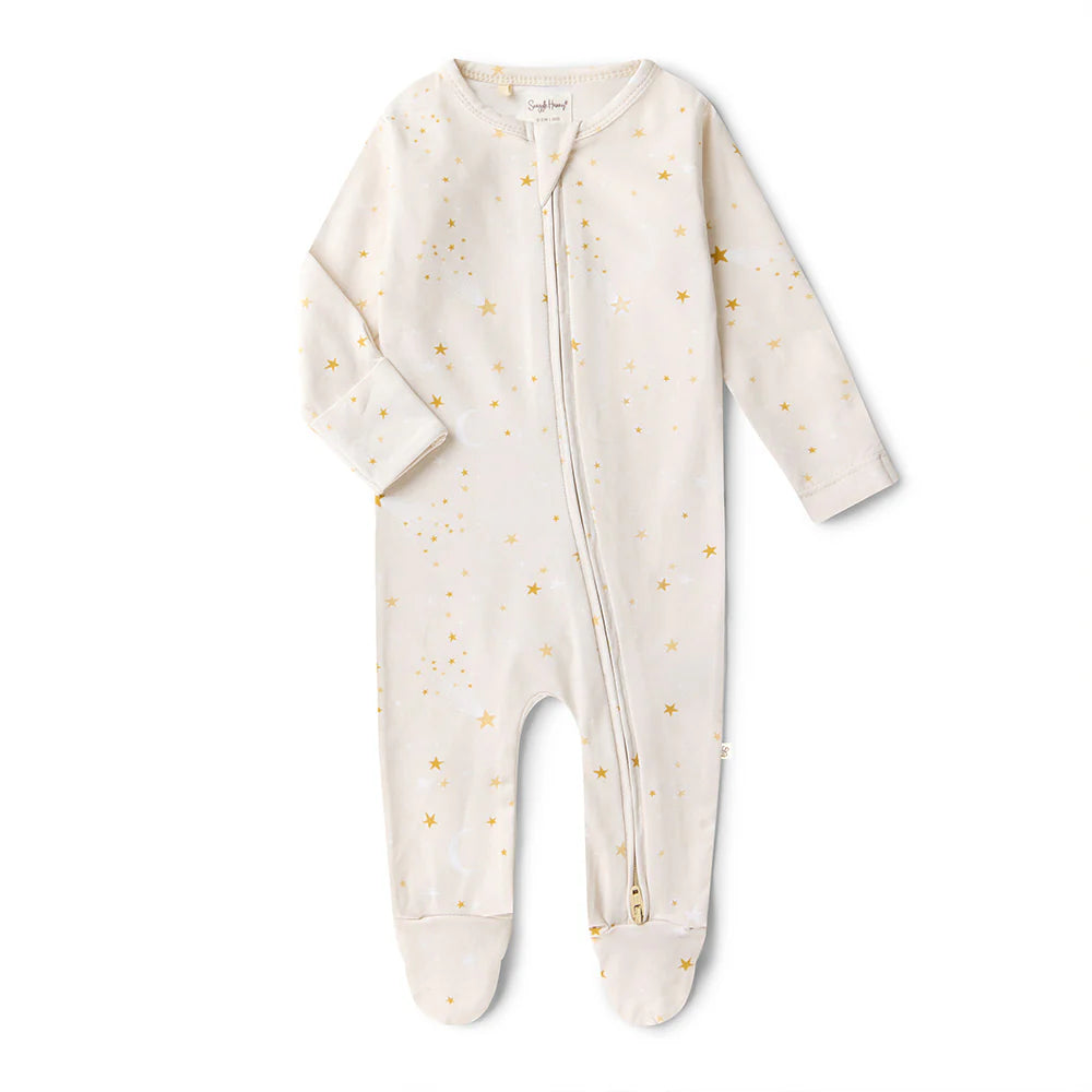 Organic Snuggle Sleepsuit Zip Footie | Stardust