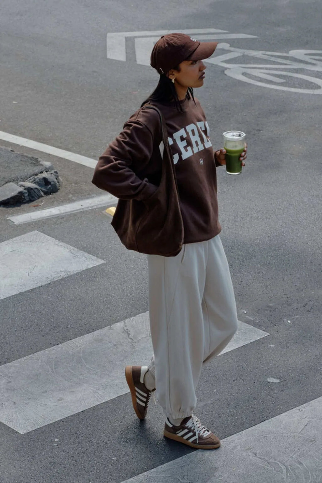 Isla Oversized Slouchy Crew | Chocolate Heritage