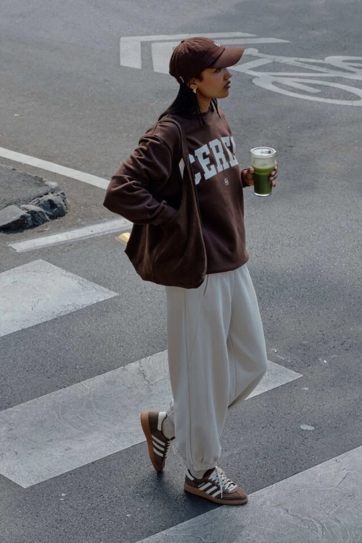 Isla Oversized Slouchy Crew | Chocolate Heritage
