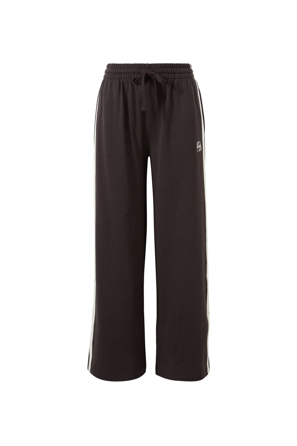 Gigi Wide Leg Terry Trackpant | Phantom Side Stripe