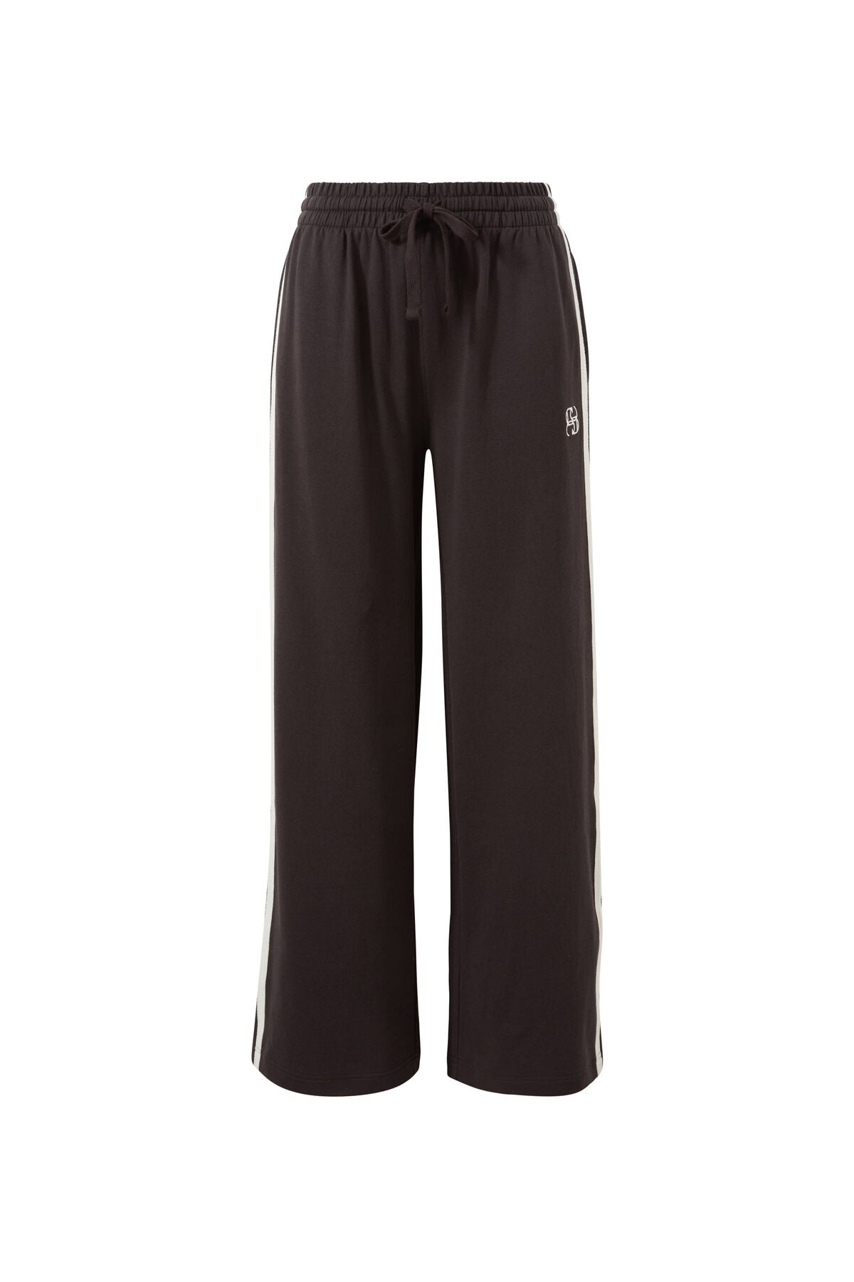 Gigi Wide Leg Terry Trackpant | Phantom Side Stripe