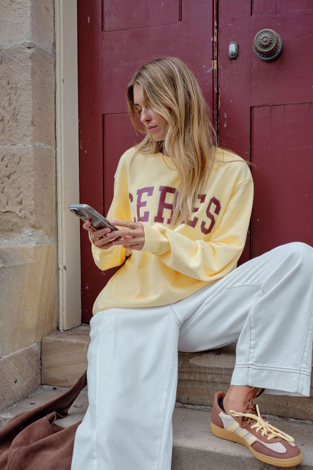 Isla Oversized Slouchy Crew | Butter & Burgundy