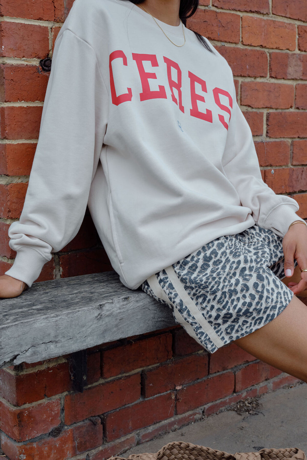 Isla Oversized Slouchy Crew | Fiery Red