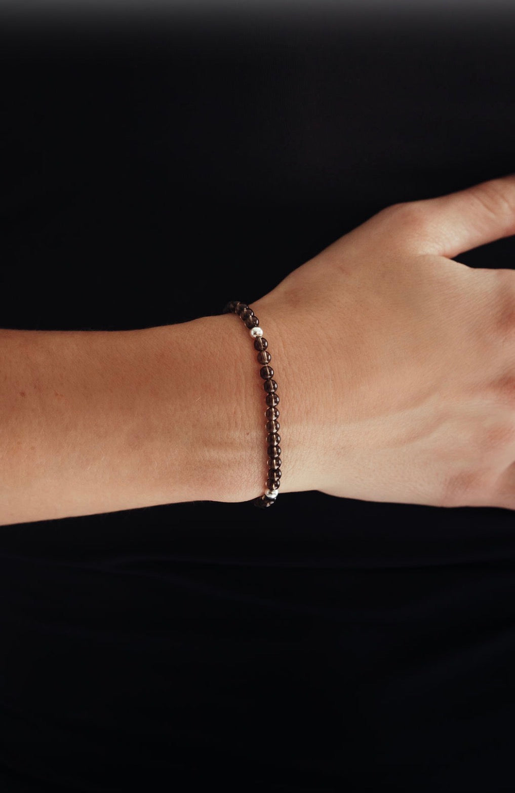 Seed Bracelet | Sterling Silver & Smokey Quartz