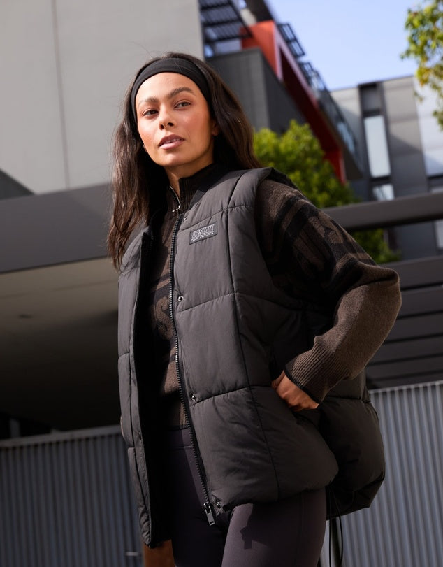 Oversized Puffer Vest | Black