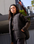 Oversized Puffer Vest | Black