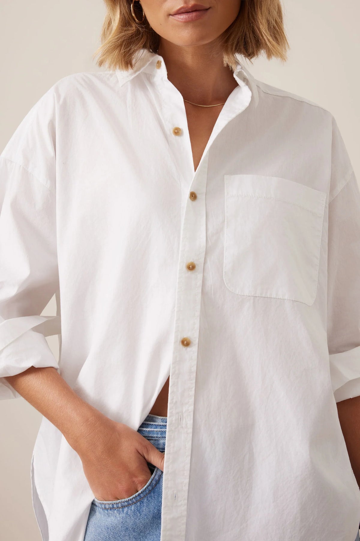Peta Oversized Shirt | White