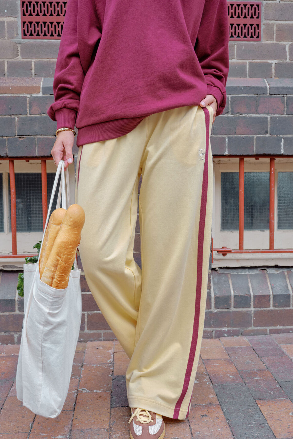 Gigi Wide Leg Terry Trackpant | Butter