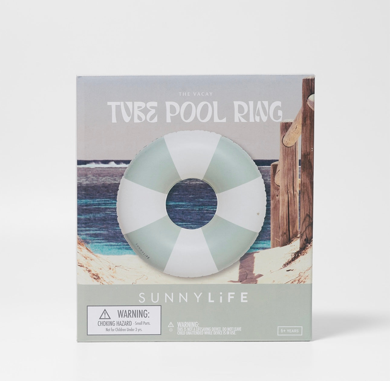 Tube Pool Ring | Soft Olive Stripe