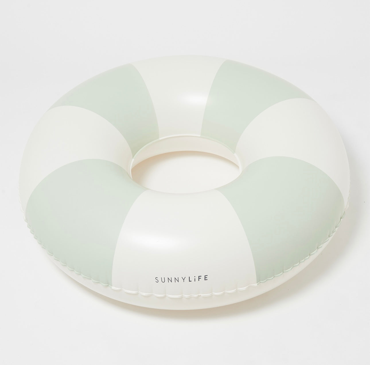 Tube Pool Ring | Soft Olive Stripe