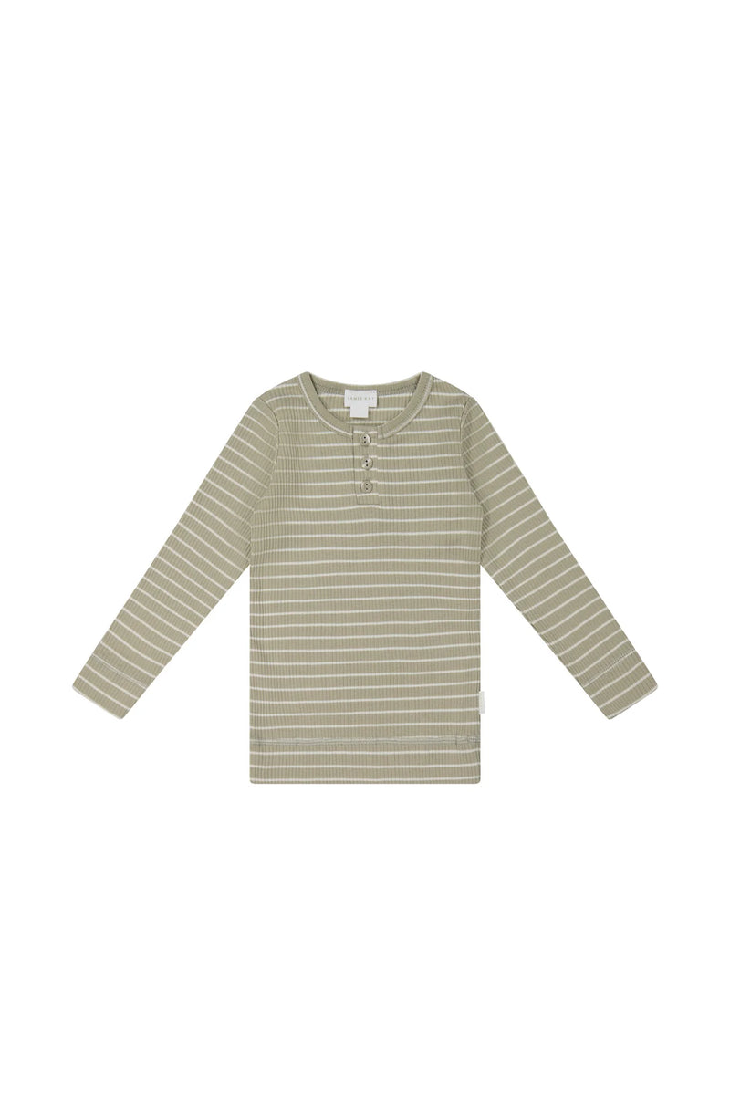 Organic Cotton Modal Long Sleeve Henley