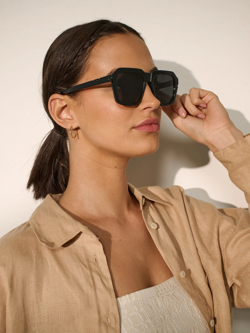 Delaney Oversized Sunglasses in Black