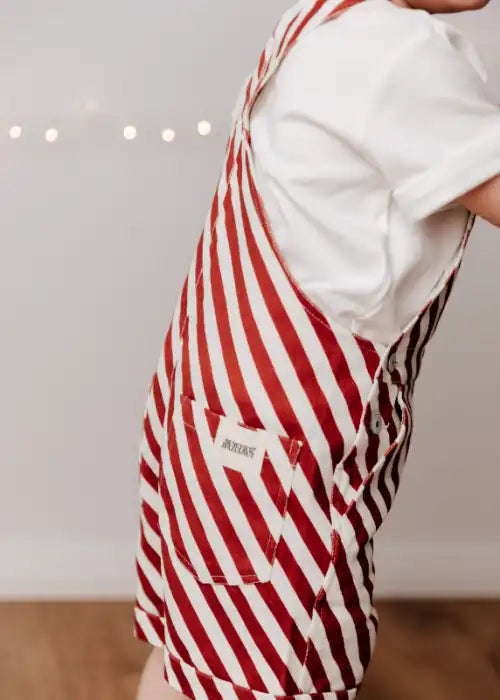 Candy Cane Denim Overalls / PREORDER October