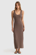 Amara Full Length Knit Dress | Espresso