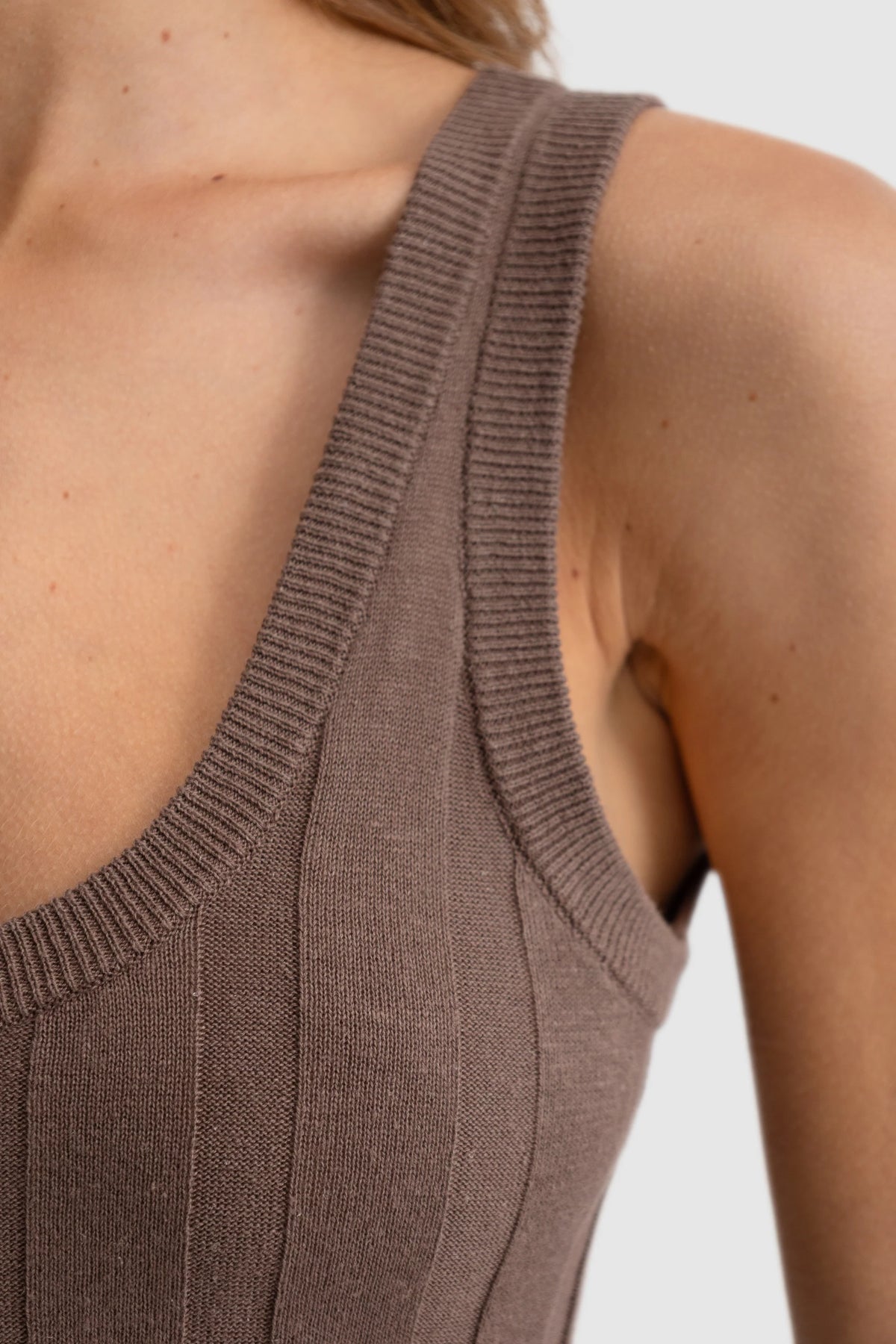 Amara Full Length Knit Dress | Espresso