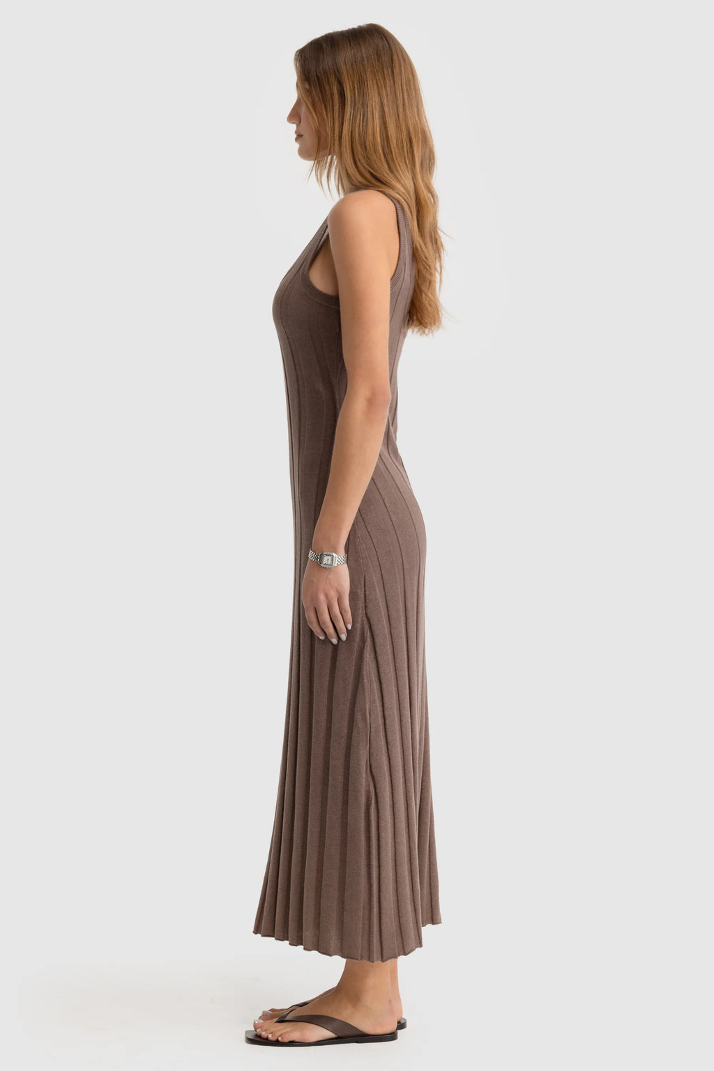 Amara Full Length Knit Dress | Espresso