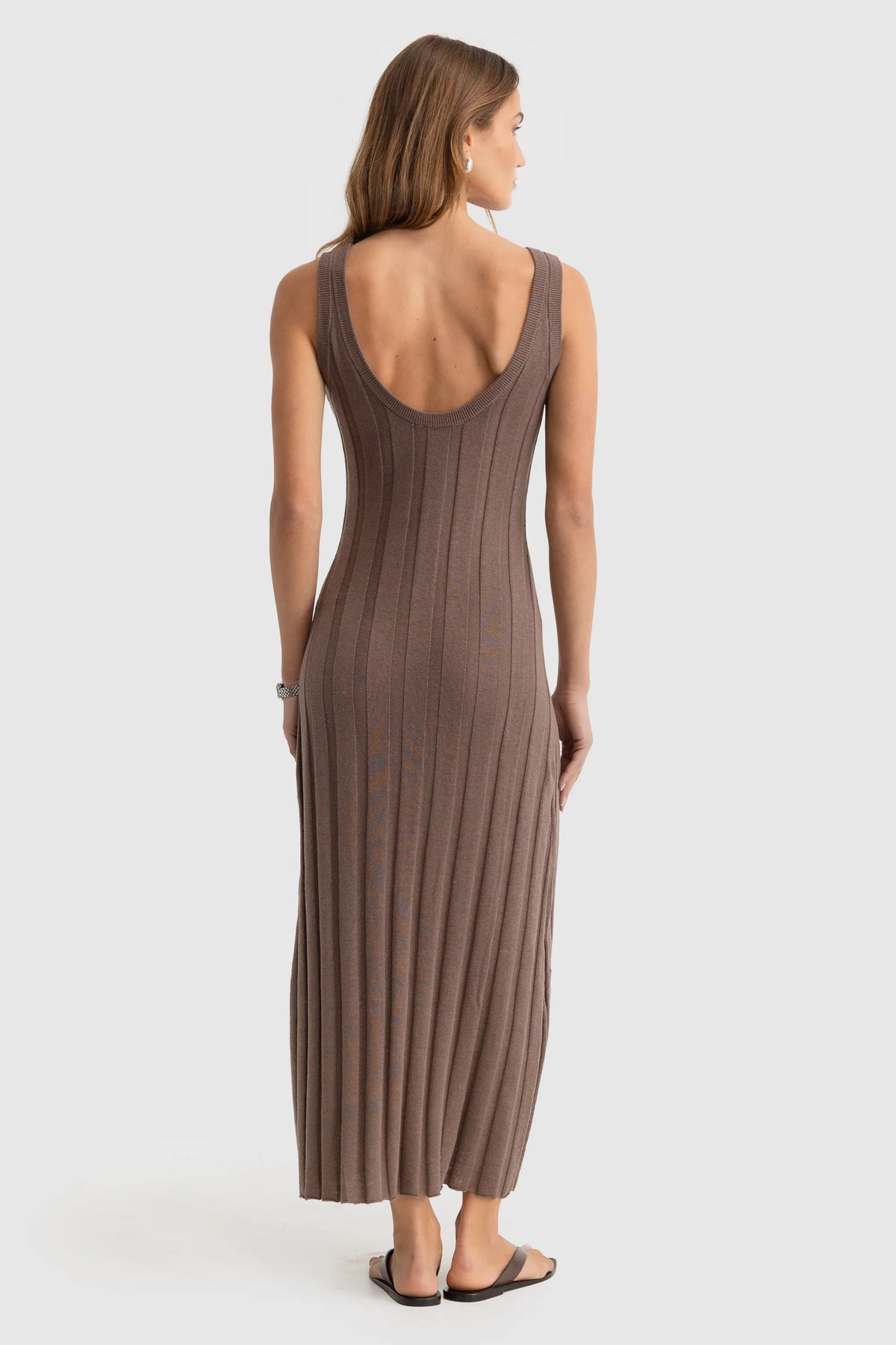 Amara Full Length Knit Dress | Espresso