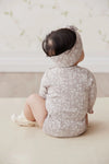 Organic Cotton Long Sleeve Bodysuit - Greta Floral Bark