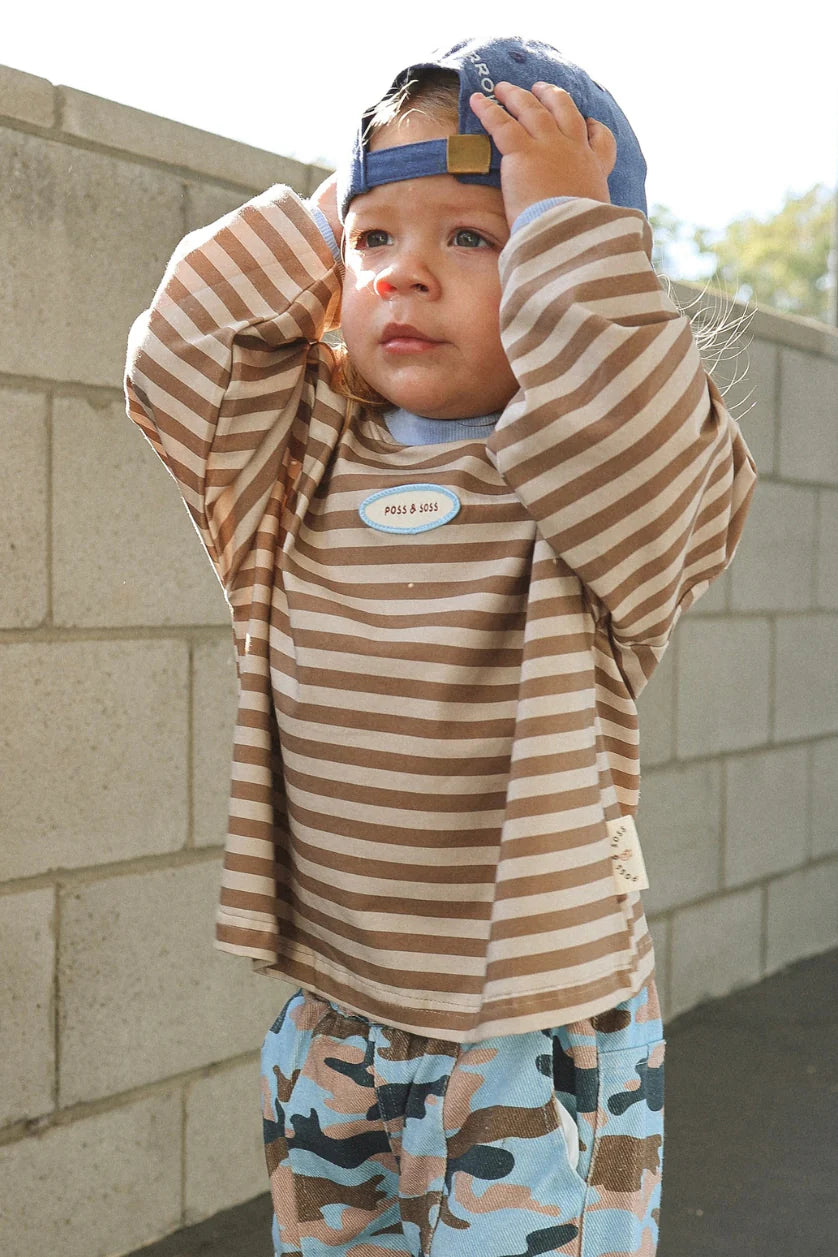 Stone Stripe Long Sleeve Tee