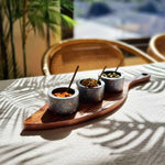 Terra Serving Board With Condiment Bowls & Spoons