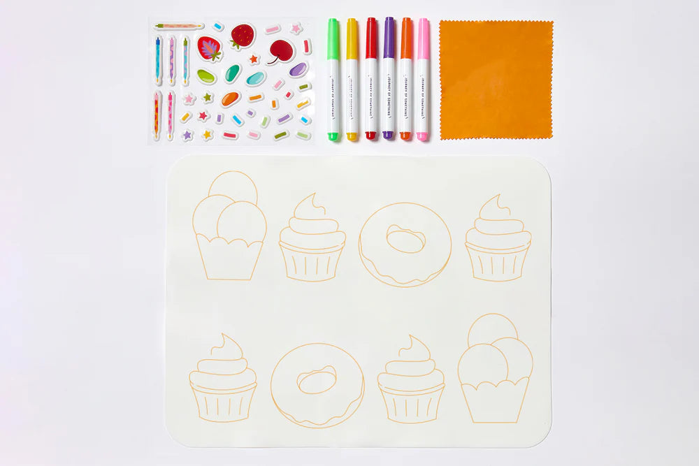 WIPEABLE SILICONE COLOURING MAT - SWEET AS