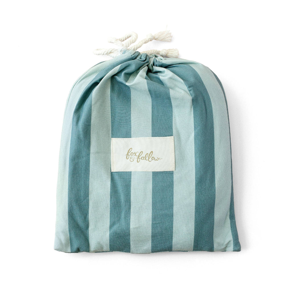 Sage Stripe Organic Fitted Cot Sheet
