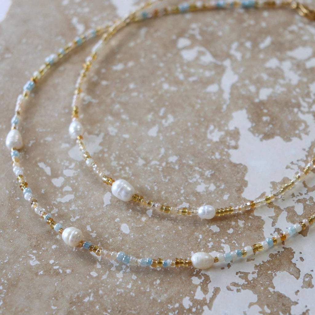 Exhale Necklace | Pebbly Beach Blue | Adults