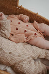 Cotton Pointelle Knit Romper | Sherbet Tulip: 6-12M