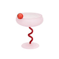 "Lollipop" Fun & Colourful Coupe Glass - Pink