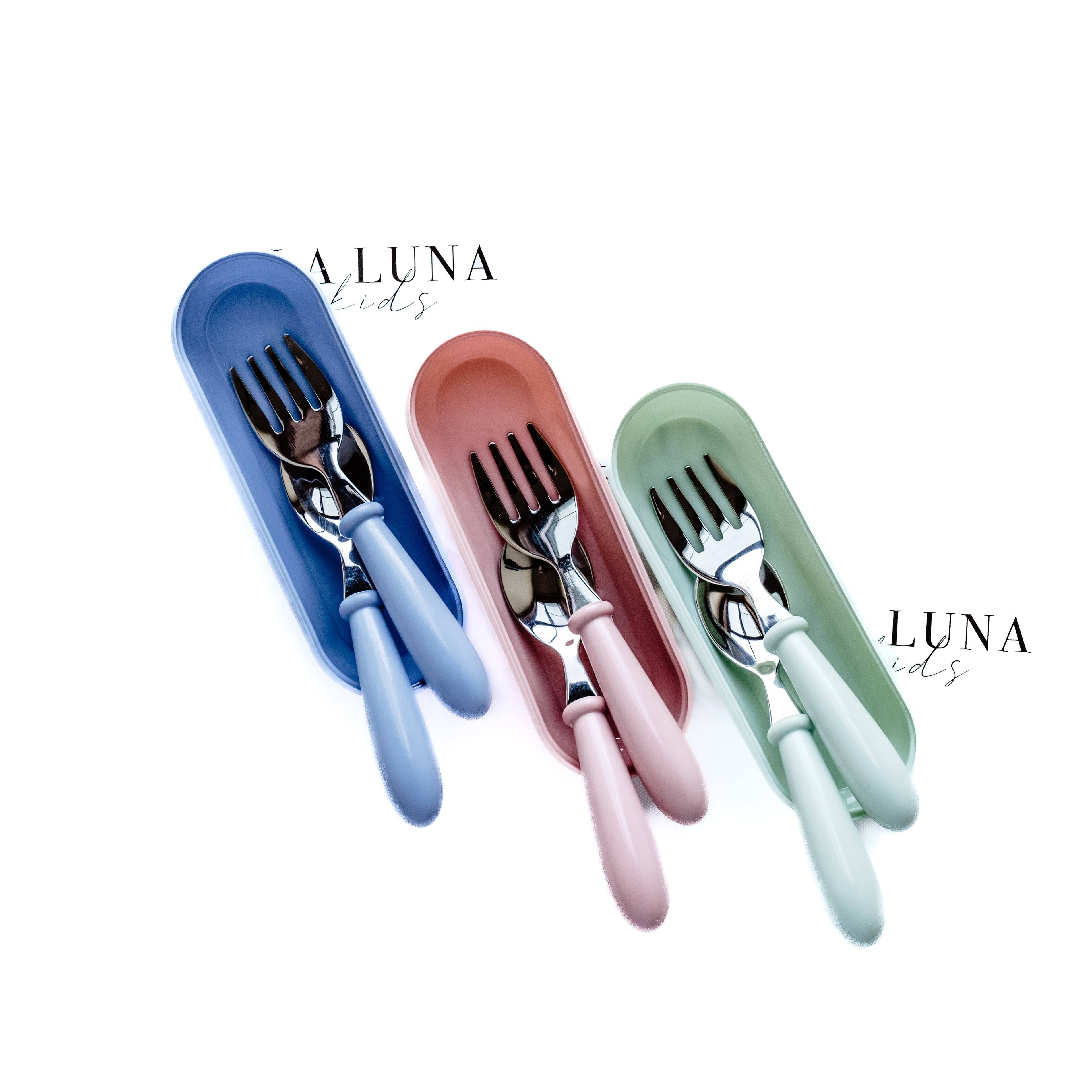 Fork & Spoon Set Blue