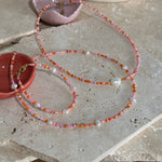Spring - Necklace :Gold Stainless Steel / Adult Necklace 40-45cm / Mile (Multi Pearl)
