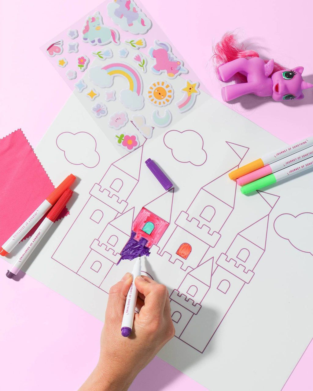 Wipeable Silicone Colouring Mat | Unicorn Castle