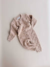 Textured Cotton Knit  Romper | Ecru Diamond