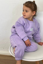 Mini Waves Crew Jumper: Lilac