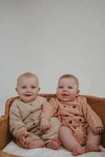 Cotton Pointelle Knit Romper | Sherbet Tulip: 6-12M
