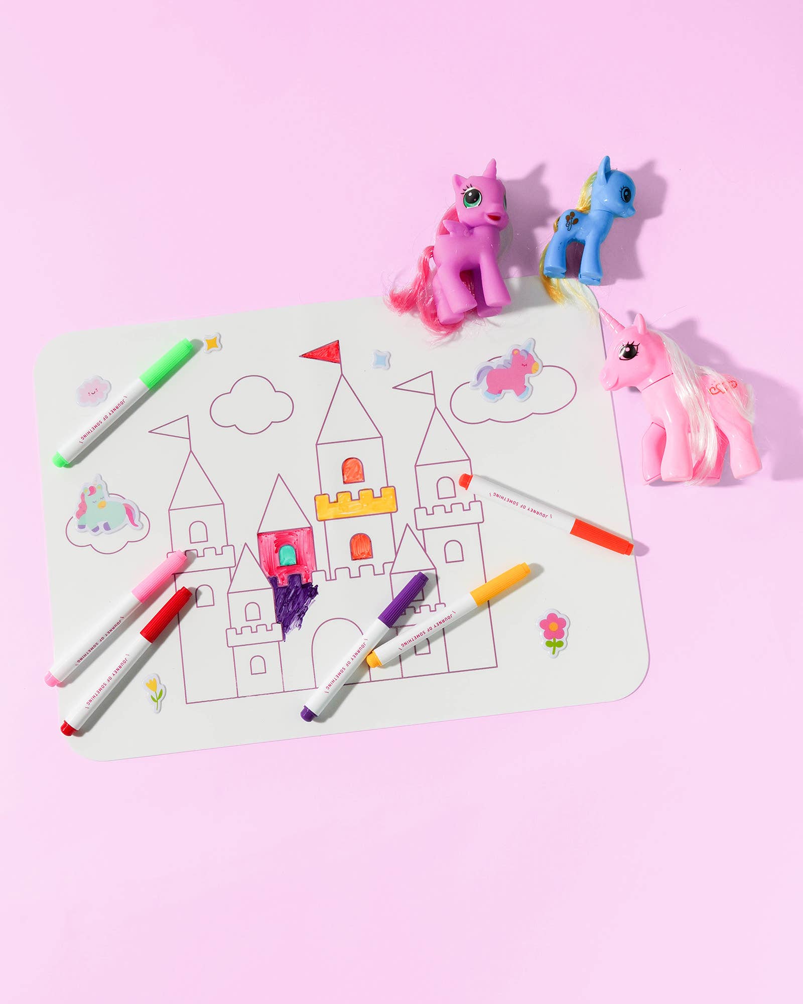 Wipeable Silicone Colouring Mat | Unicorn Castle