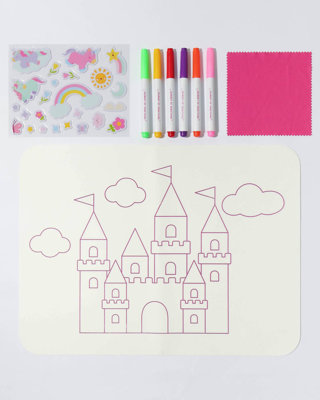 Wipeable Silicone Colouring Mat | Unicorn Castle