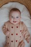 Cotton Pointelle Knit Romper | Sherbet Tulip: 6-12M