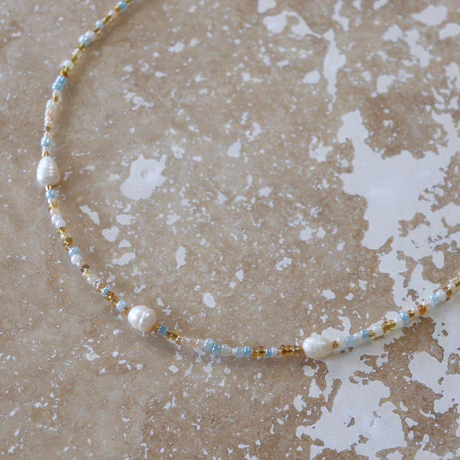 Exhale Necklace | Pebbly Beach Blue | Adults