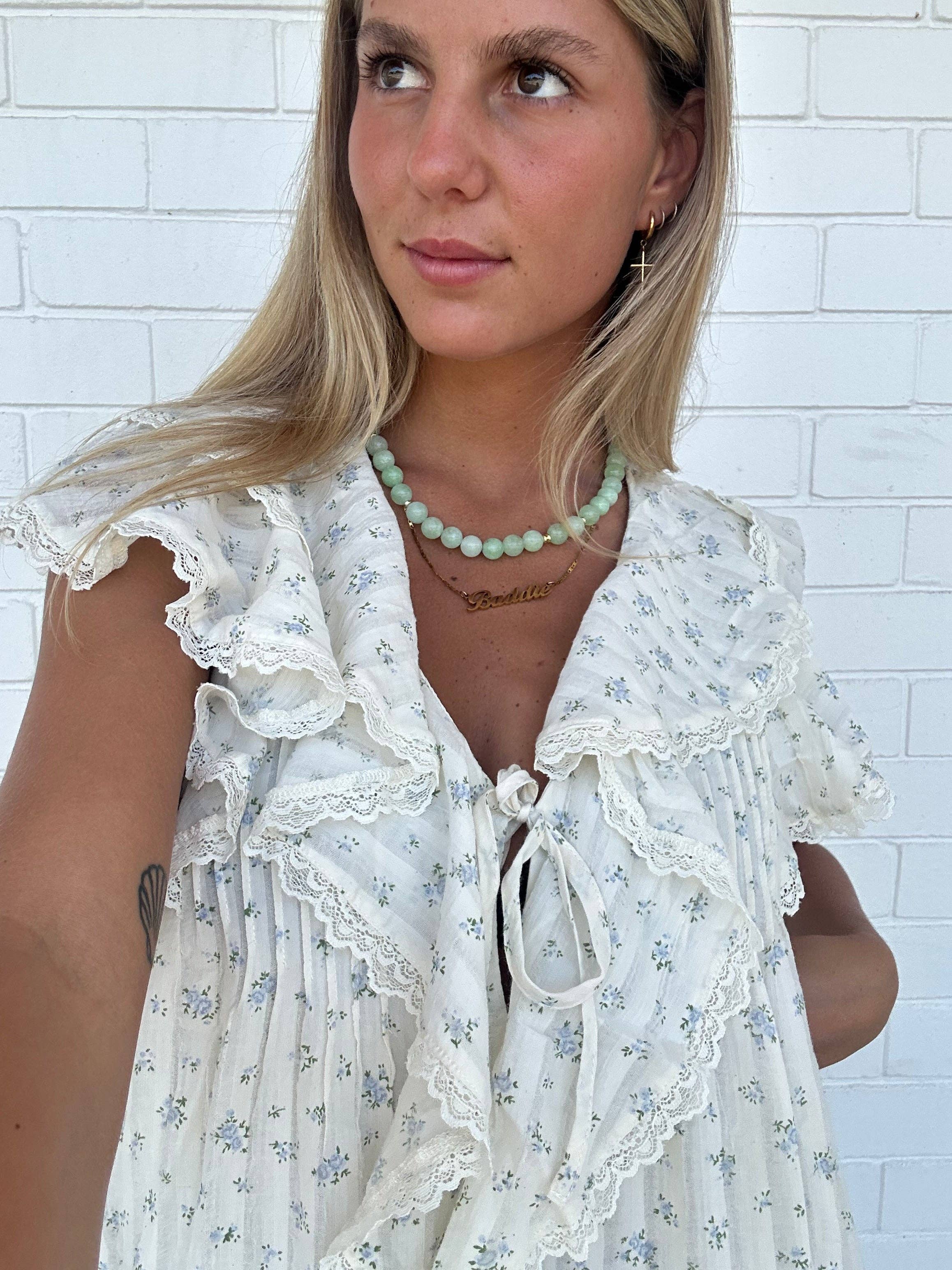 Green Jade Natural Stone Necklace