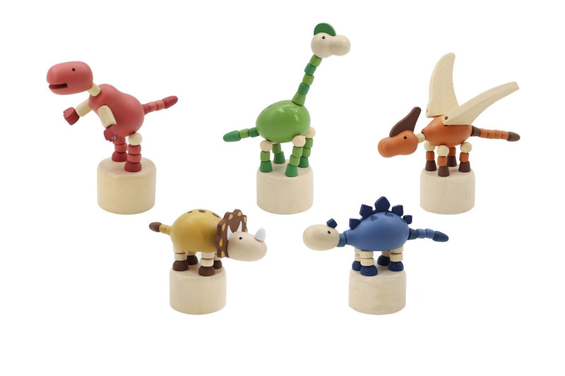 Wooden Dinosaur Press Toy