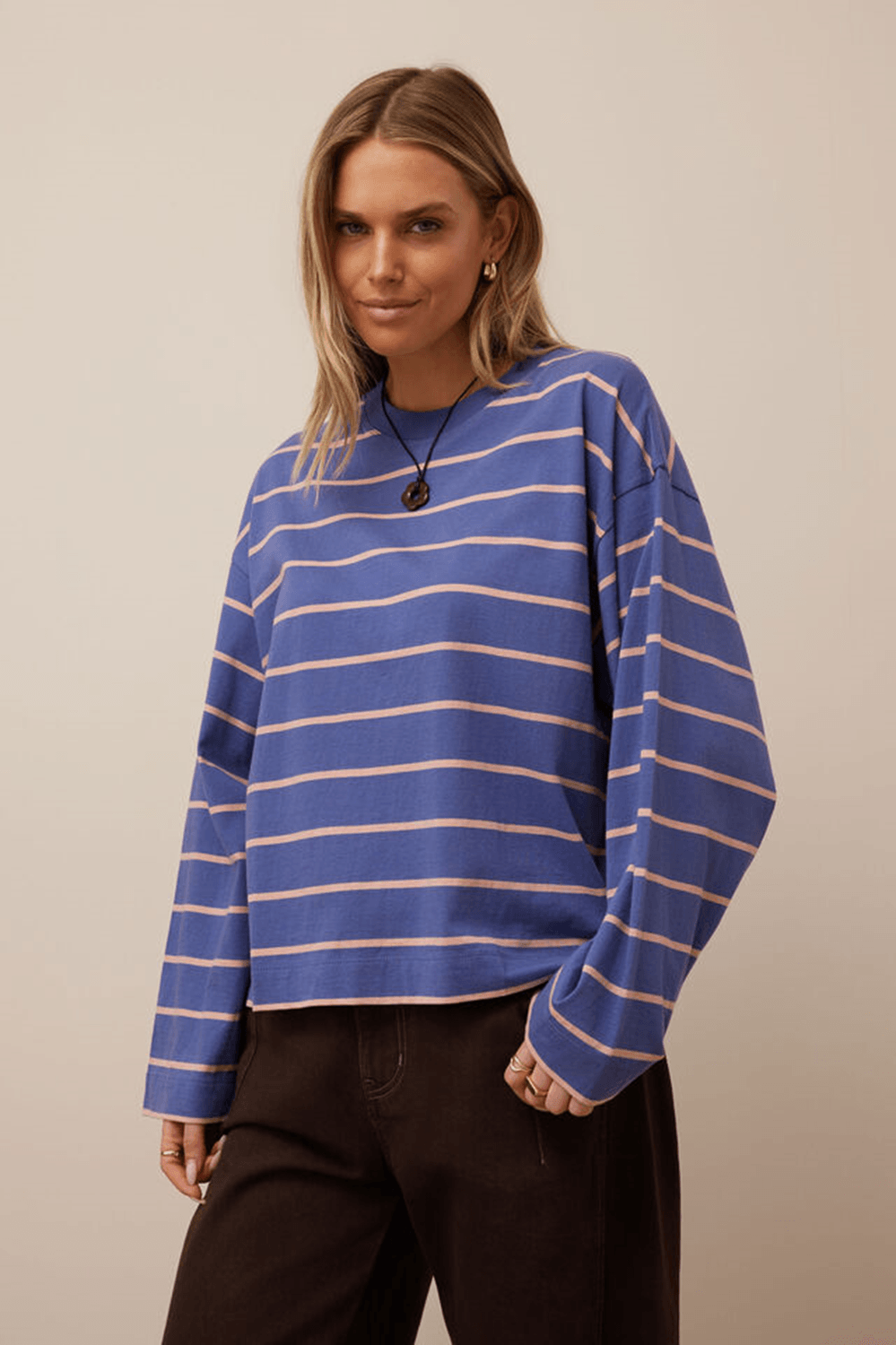 Beau Long Sleeve Tee | Navy