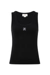 Zoe Contour Rib Scoop Tank | Black