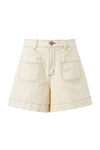 Esther Denim Patch Pocket Short | Eggshell