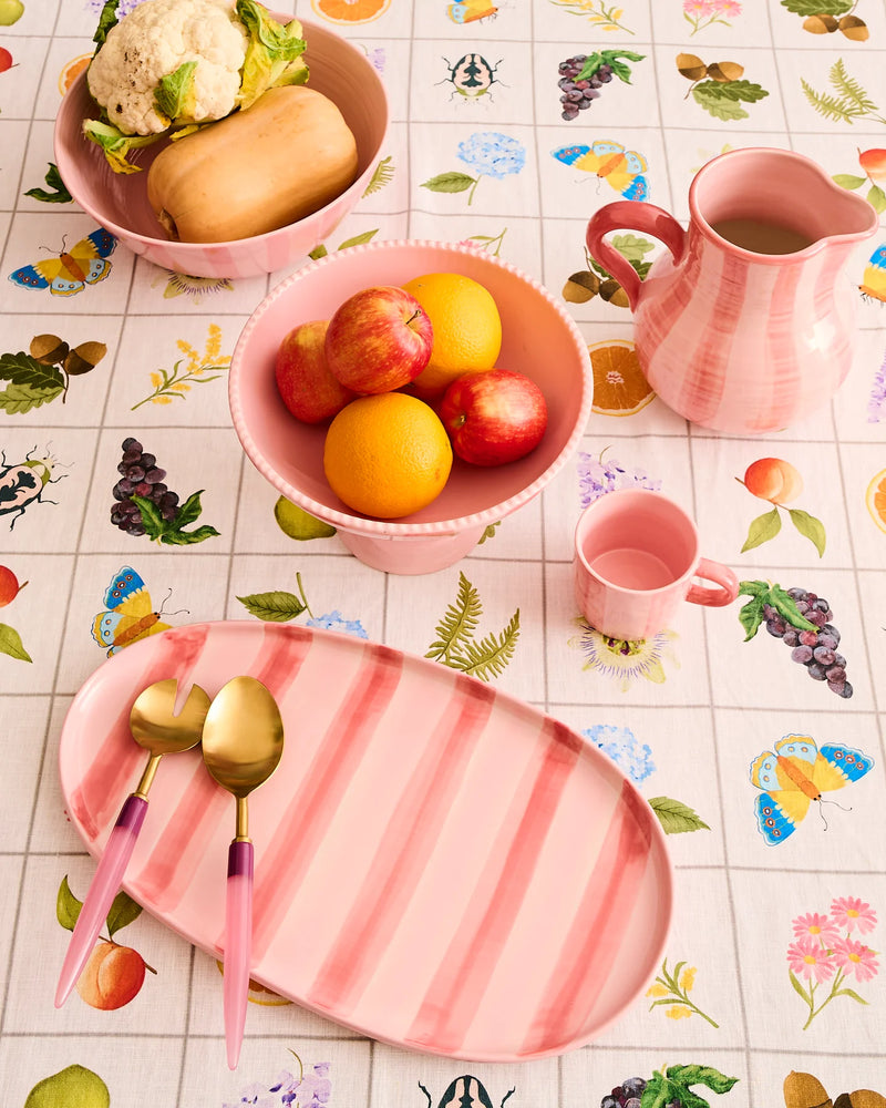 Pink Stripe Fruit Bowl