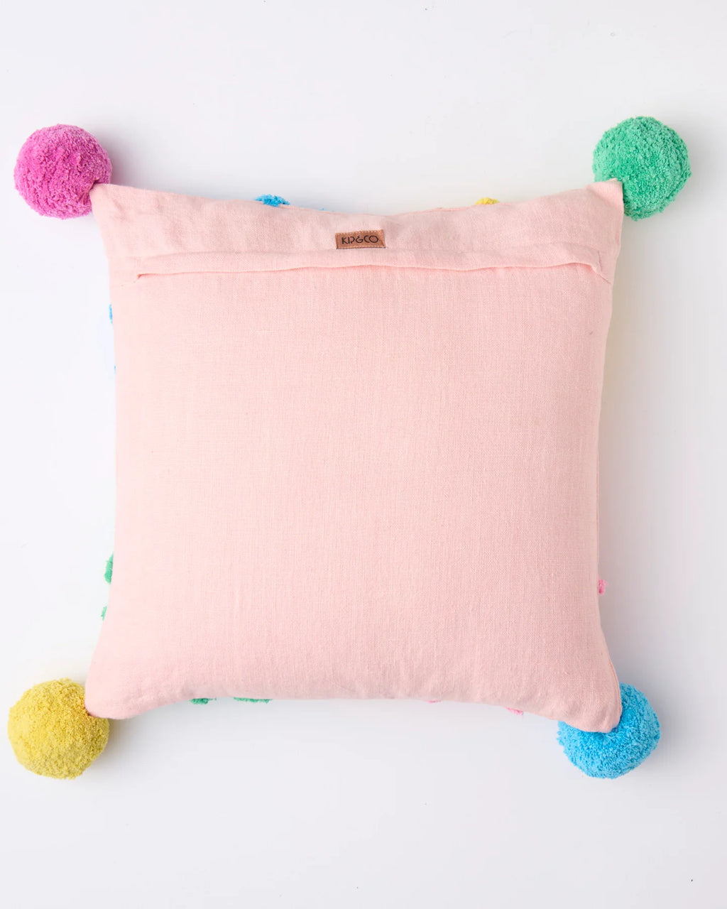 Rainbow Flowers Tufted Pom Pom Cushion