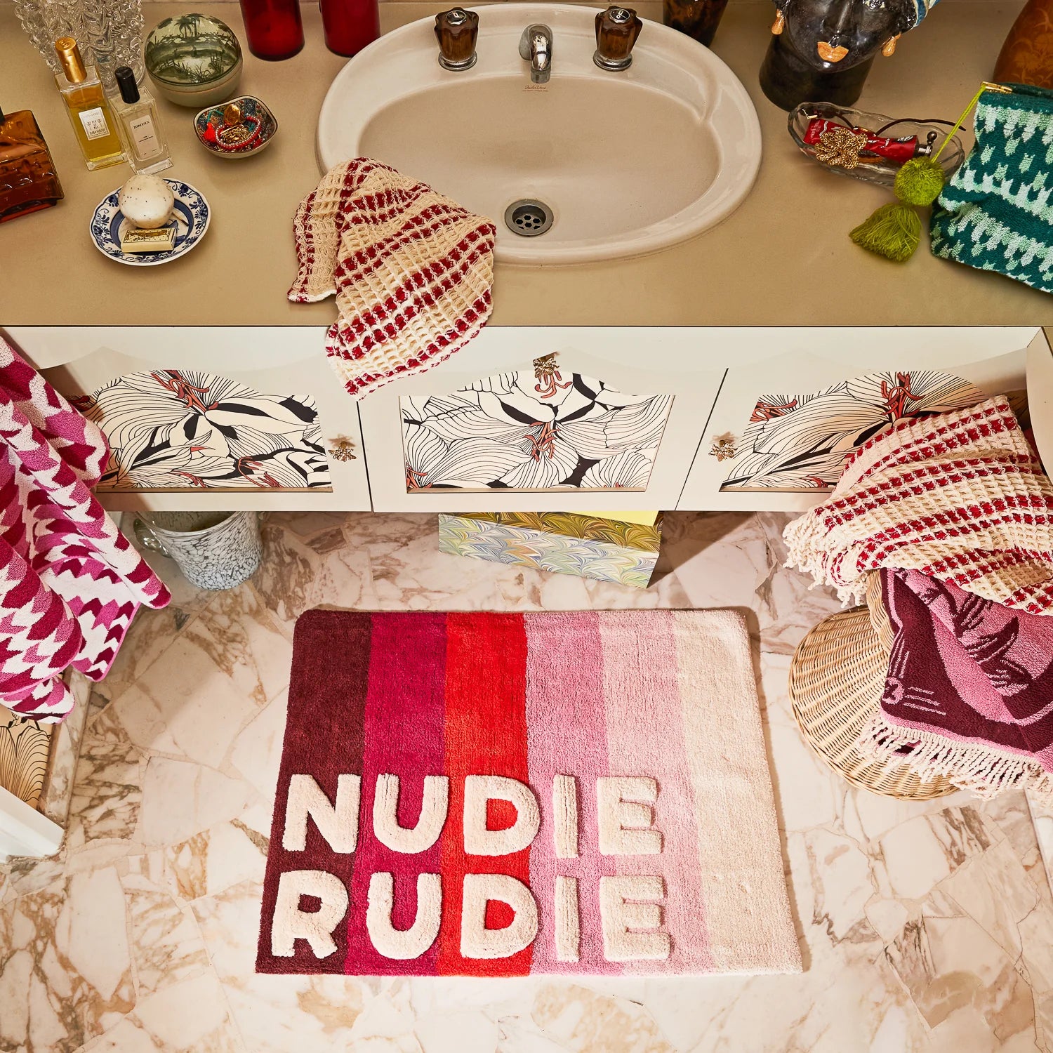 Dariel Nudie Bath Mat - Scarlet